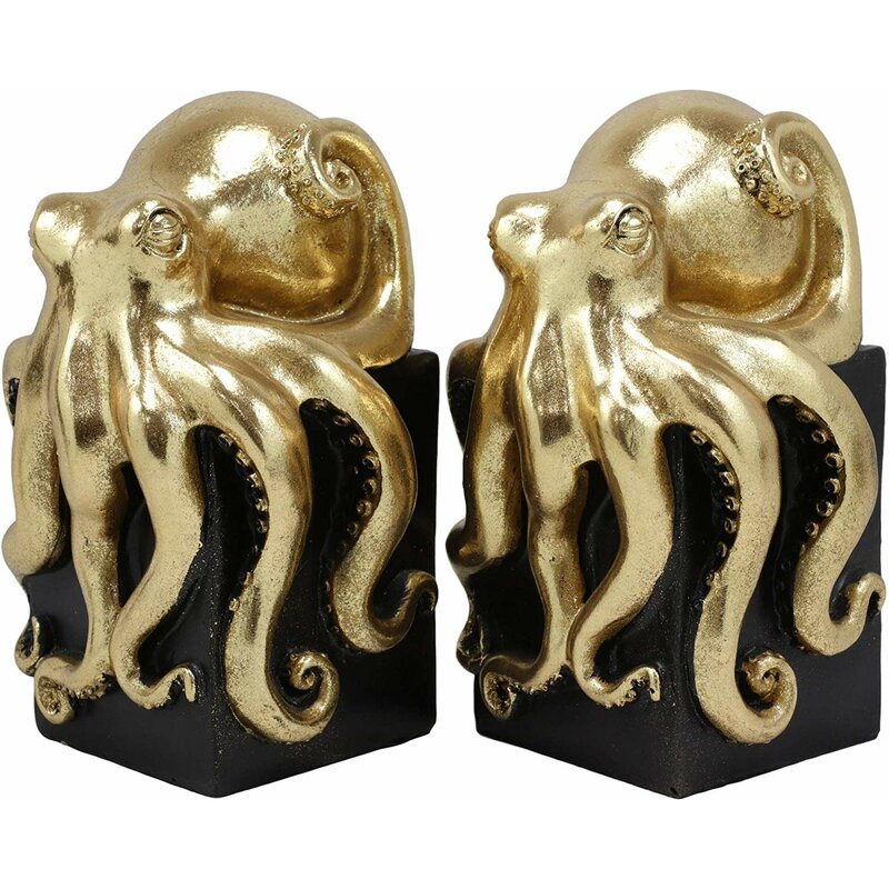 black and gold bookends